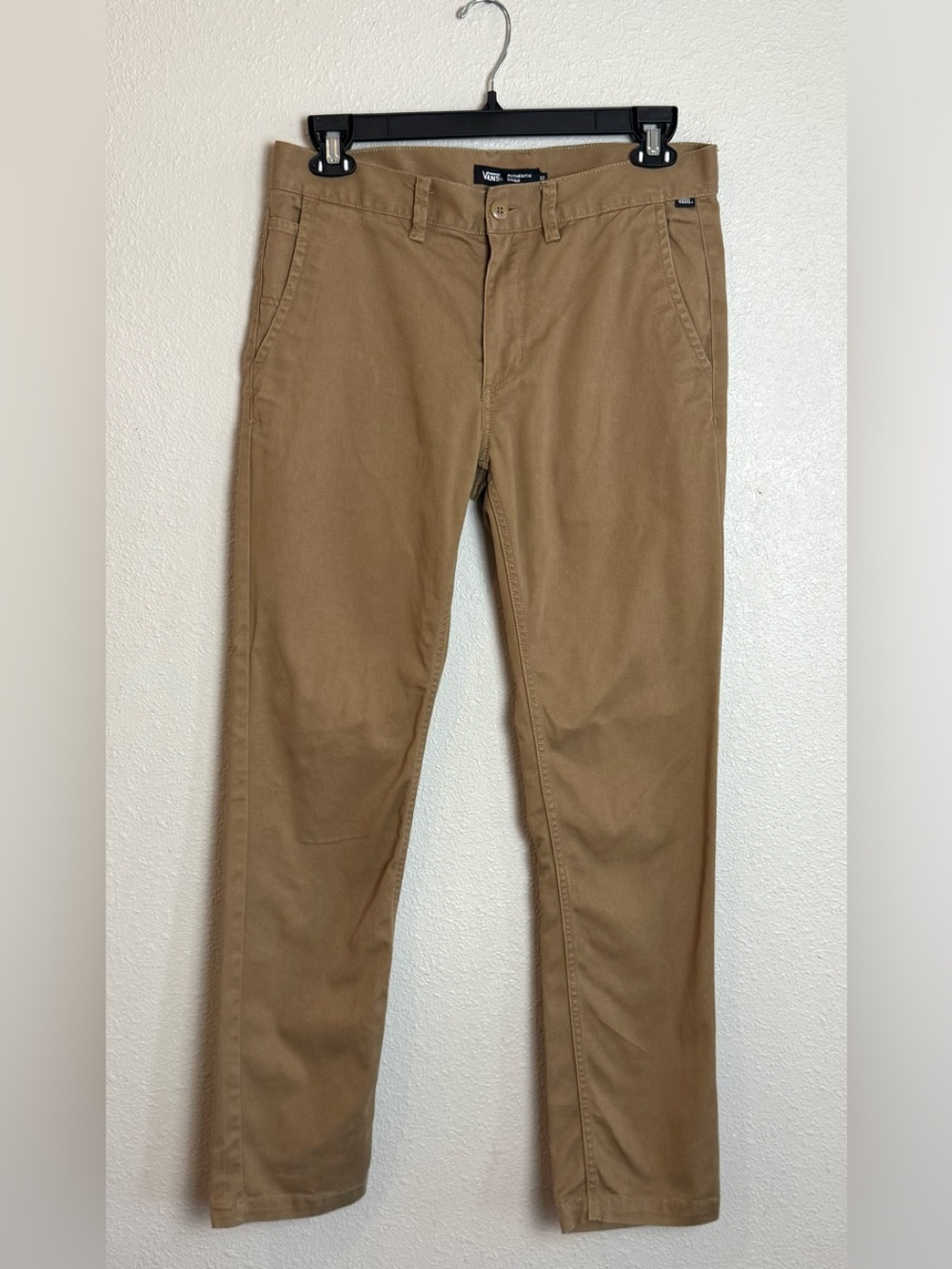 Vans Men’s Authentic Chino Pants Slim Fit Size 32 Stretch Skate Streetwear Khaki